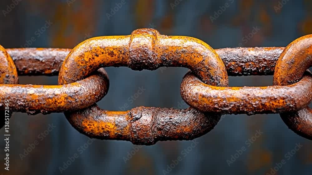 Rusty chain link, close up, dark background. Industrial metal. Possible use Stock photo Rusty chain link, close up, dark background. Industrial metal. Possible use Stock photo