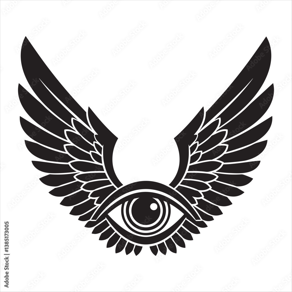 Fototapeta premium Illustration Wings eagle Eye Stock