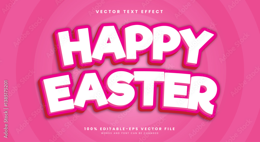 Fototapeta premium Happy Easter 3d editable text effect Template suitable for cute style