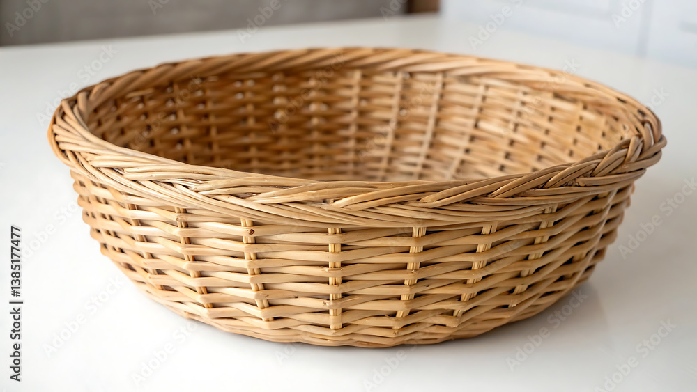 Rustic Woven Wicker Basket, Natural Handmade Storage Container Rustic Woven Wicker Basket, Natural Handmade Storage Container