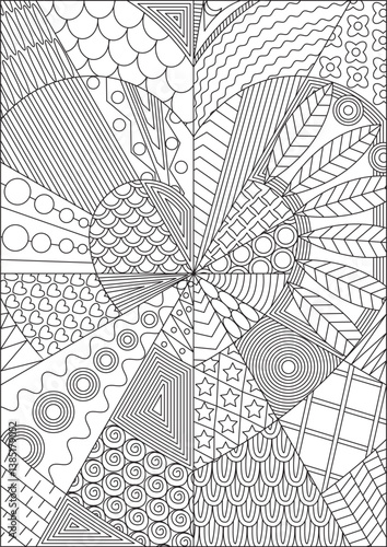 Heart zentangle art valentine vector coloring page for adult