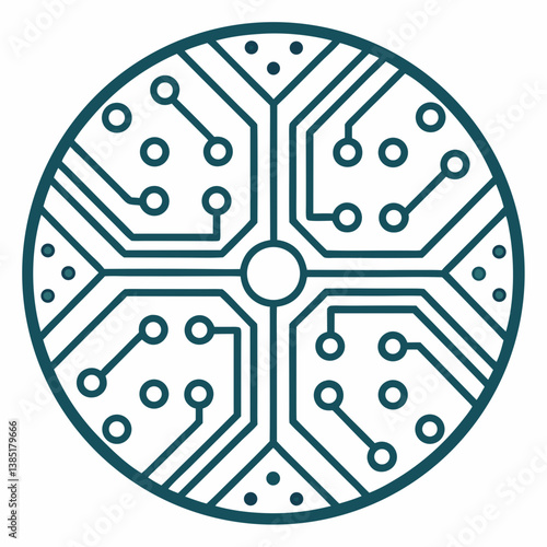 Design a bold vector illustration of a printed circuit board shaped like a boa constrictor, emphasizing the intricate circuitry.
