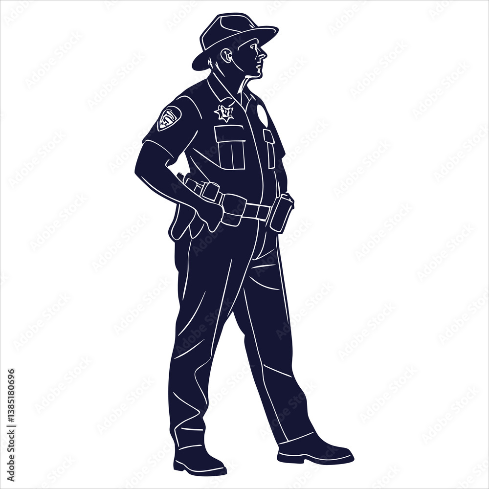 silhouette police vector silhouette police vector