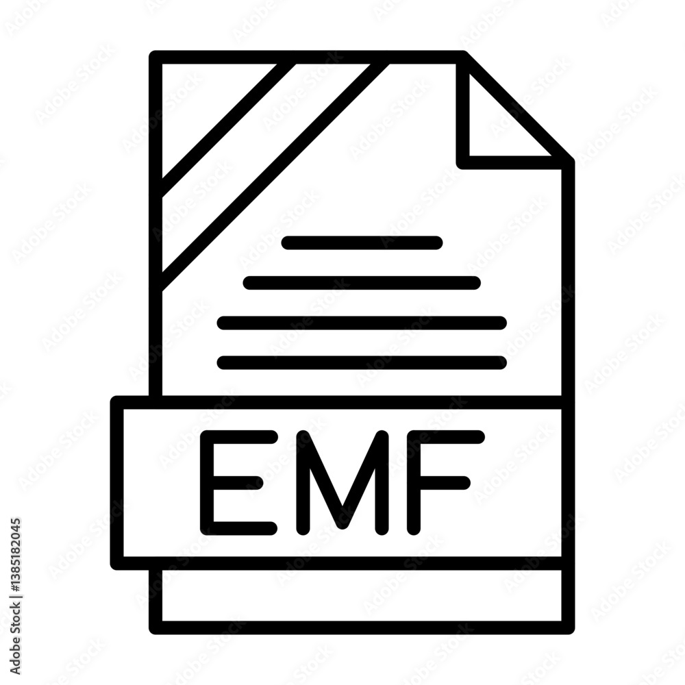 EMF File Format Outline Icon EMF File Format Outline Icon
