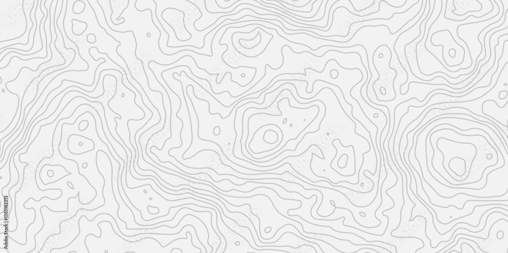 Fototapeta premium Сoncept of a conditional geography scheme and the terrain path.The stylized height of the topographic contour in lines and contours.Black stroke on white background.Vector illustration.