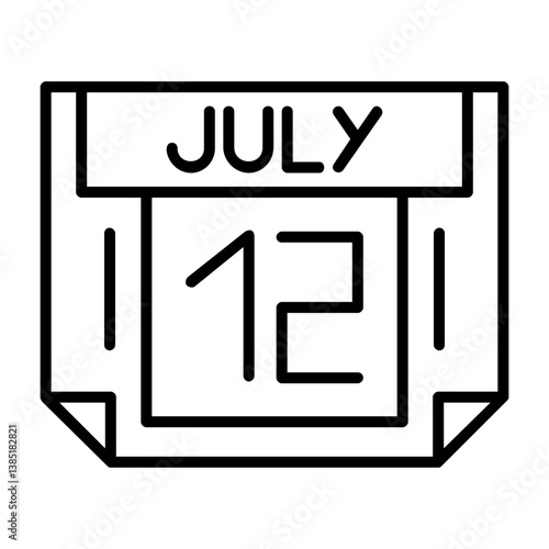 12 July Outline Style Icon
