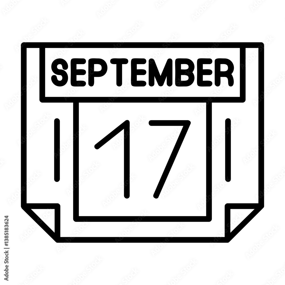 17 September Outline Style Icon 17 September Outline Style Icon
