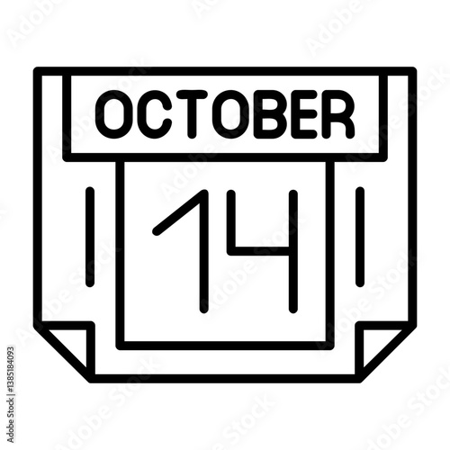14 October Outline Style Icon