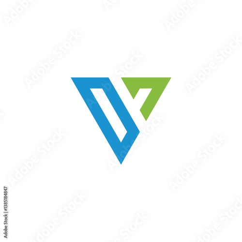 Abstract Triangle Letter V Logo design vector template isolated on white background