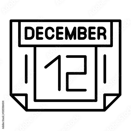 12 December Outline Style Icon