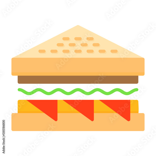Sandwich Flat Style Icon 