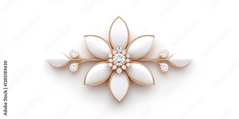 Naklejka premium Elegant Pearl and Diamond Flower