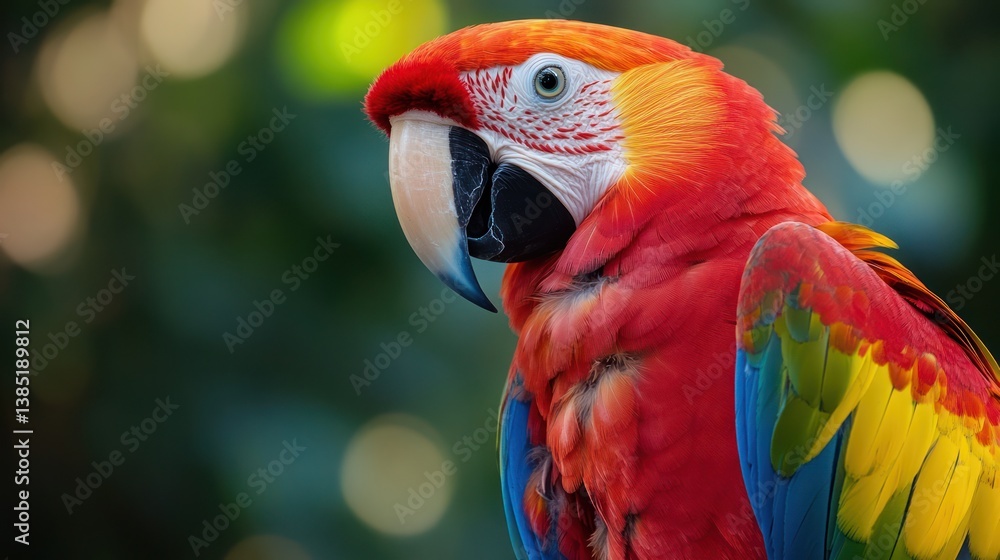 Close-up Colorful Parrot in Nature Close-up Colorful Parrot in Nature