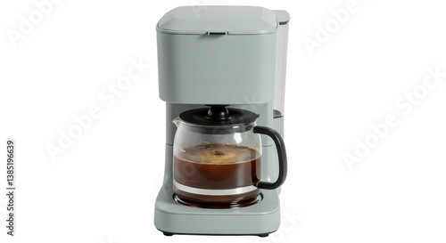 Isolated Brewed Coffee Maker with Glass Carafe