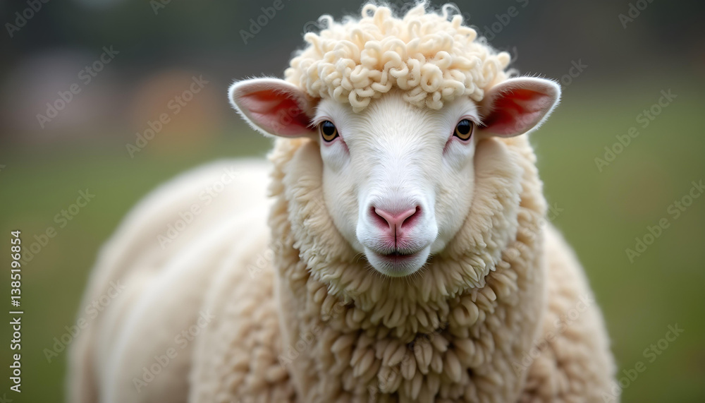 Fluffy Wooly Sheep Closeup Fluffy Wooly Sheep Closeup