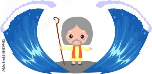 cute moses illustration