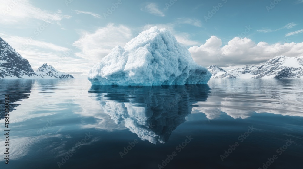Majestic Iceberg Reflecting on Calm Water Majestic Iceberg Reflecting on Calm Water