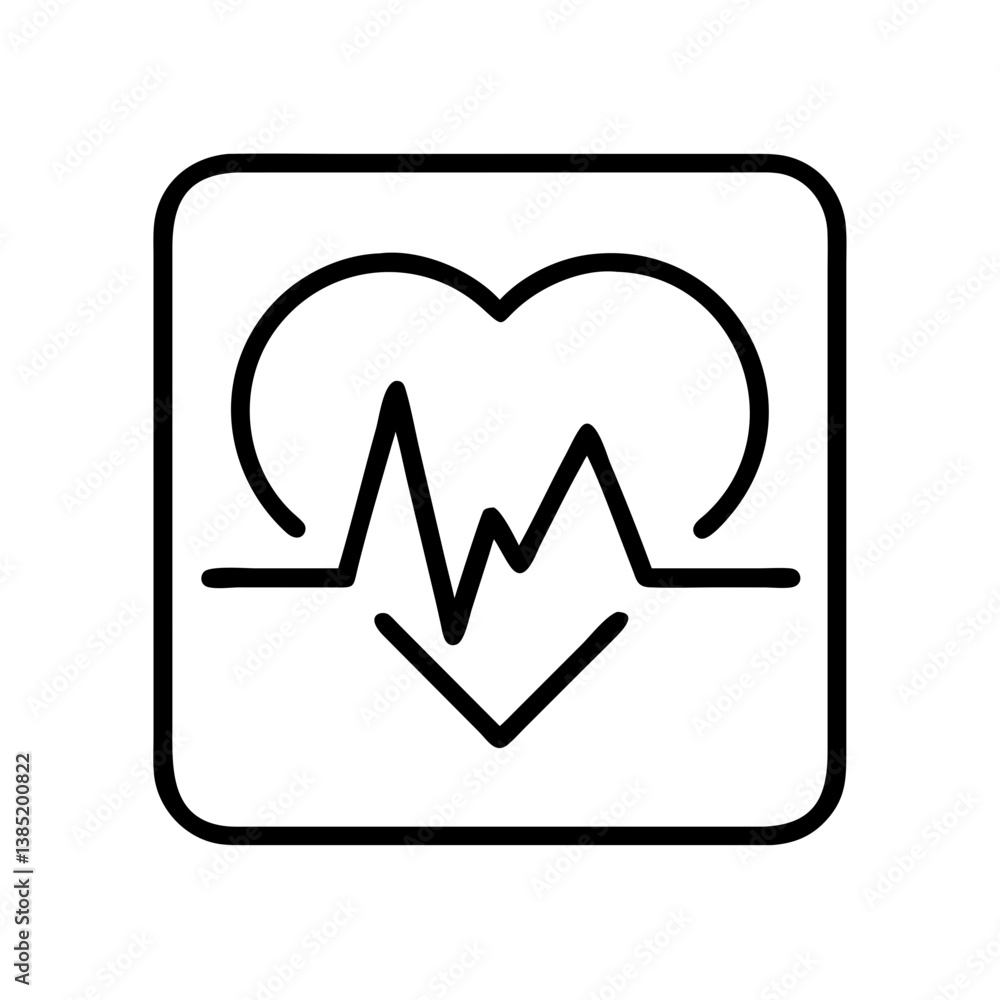 Heartbeat pulse line icon vector for medical healthcare and healthy lifestyle monitoring app design element Heartbeat pulse line icon vector for medical healthcare and healthy lifestyle monitoring app design element