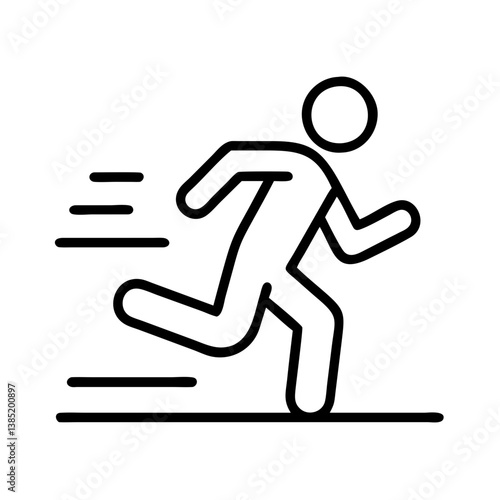 Running man icon vector illustration for sport fitness exercise and competition with speed effect px
