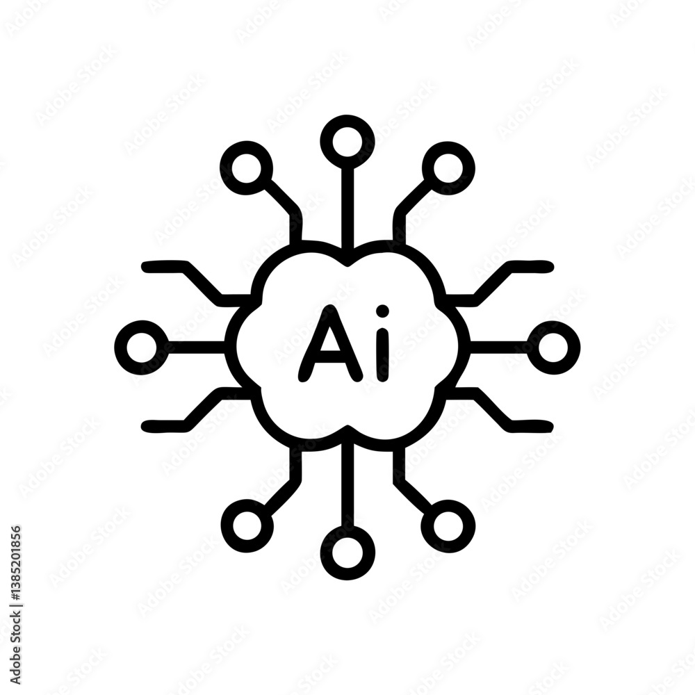artificial intelligence icon flat vector artificial intelligence icon flat vector