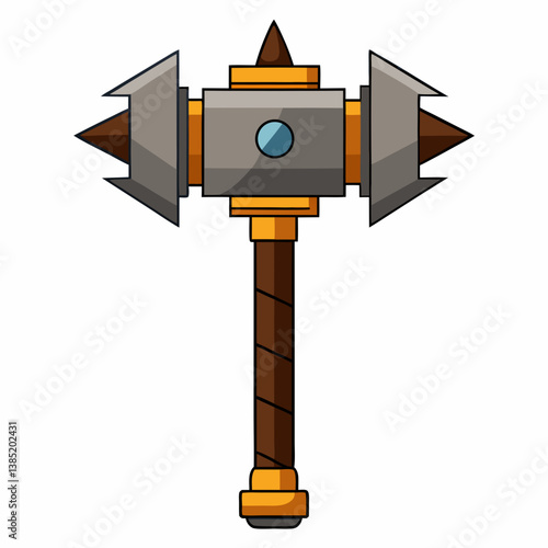 Axe with a wooden handle resting on a wooden surface, showcasing its craftsmanship and natural materials.