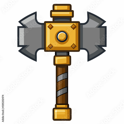 Axe with a wooden handle resting on a wooden surface, showcasing its craftsmanship and natural materials.