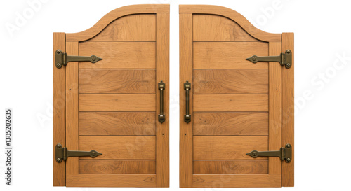 Isolated Wooden Saloon Doors Western Entrance
