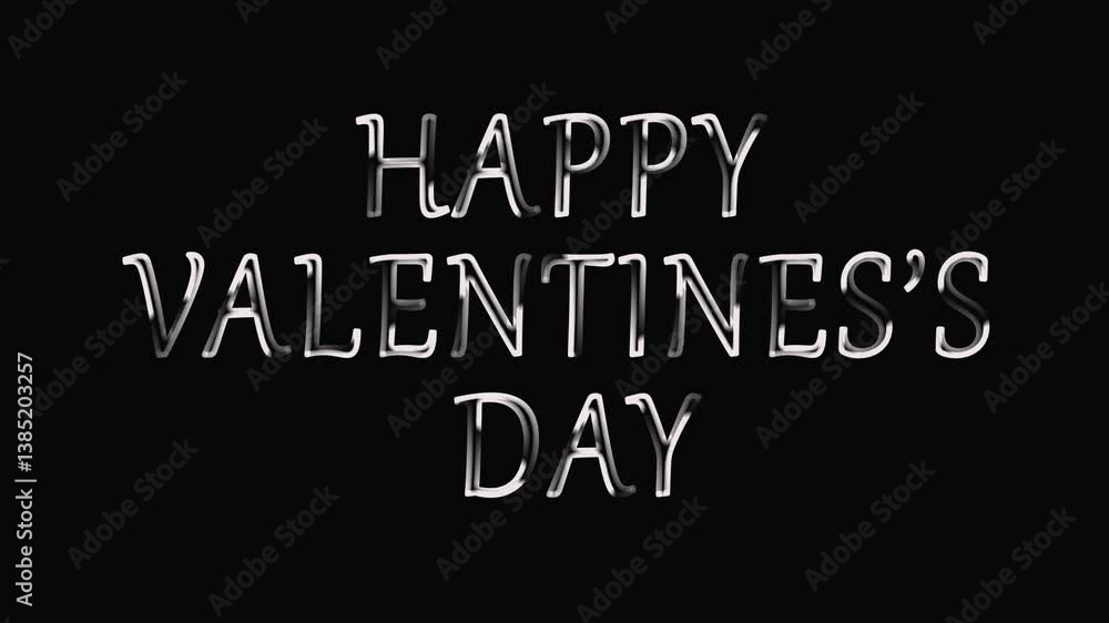 Happy valentines day neon text animation black background. 4k video Happy valentines day neon text animation black background. 4k video