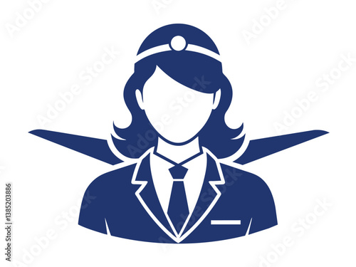 Flight Attendant Icon Design Elements of Trust and Professionalism