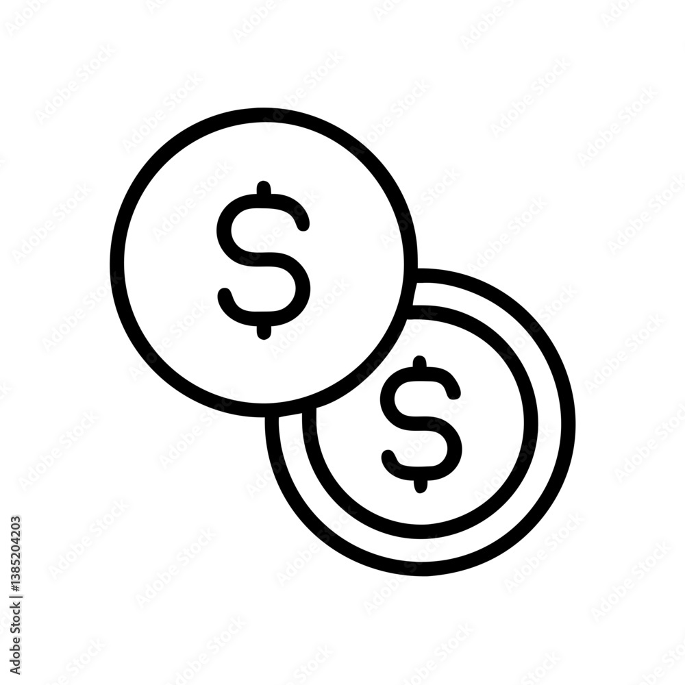 Fototapeta premium coin icon flat vector