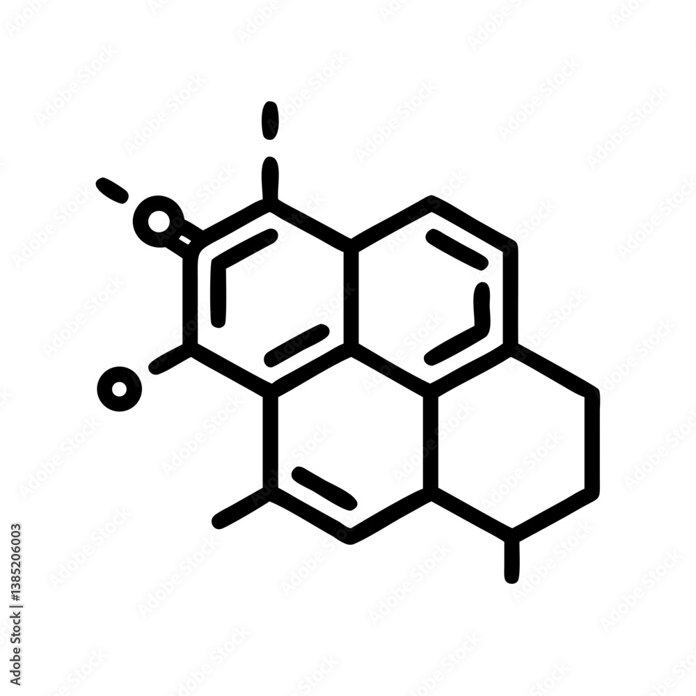 Fototapeta premium dopamine icon flat vector