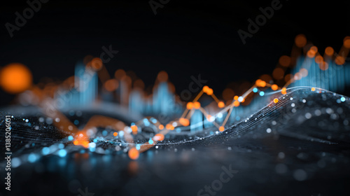 abstract background with lights and graphs