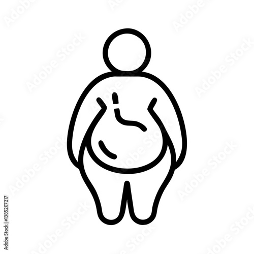 fat icon flat vector