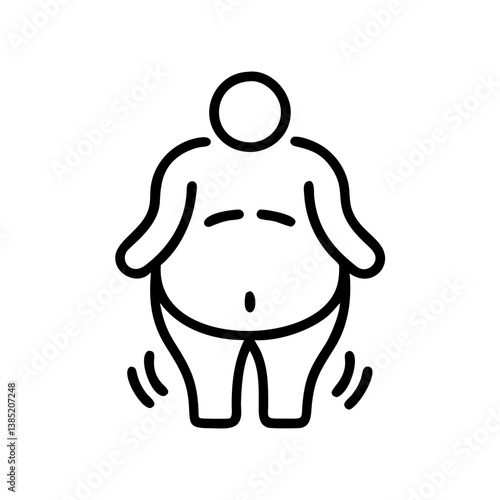 fat icon flat vector
