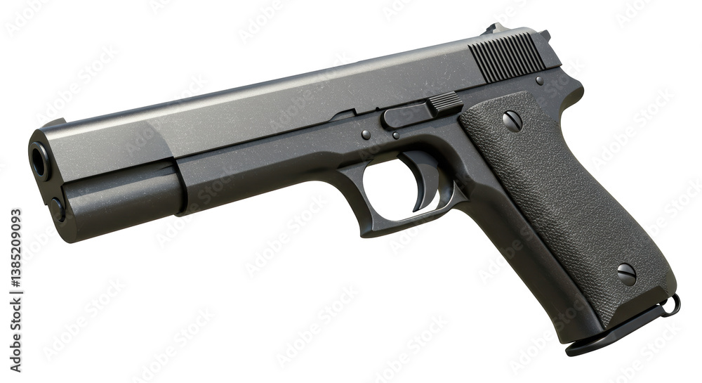 Isolated Black Pistol Handgun for Security Isolated Black Pistol Handgun for Security