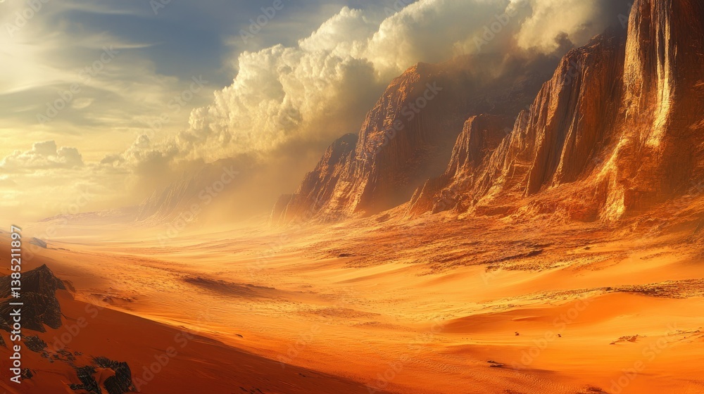 Fototapeta premium desert sunset landscape