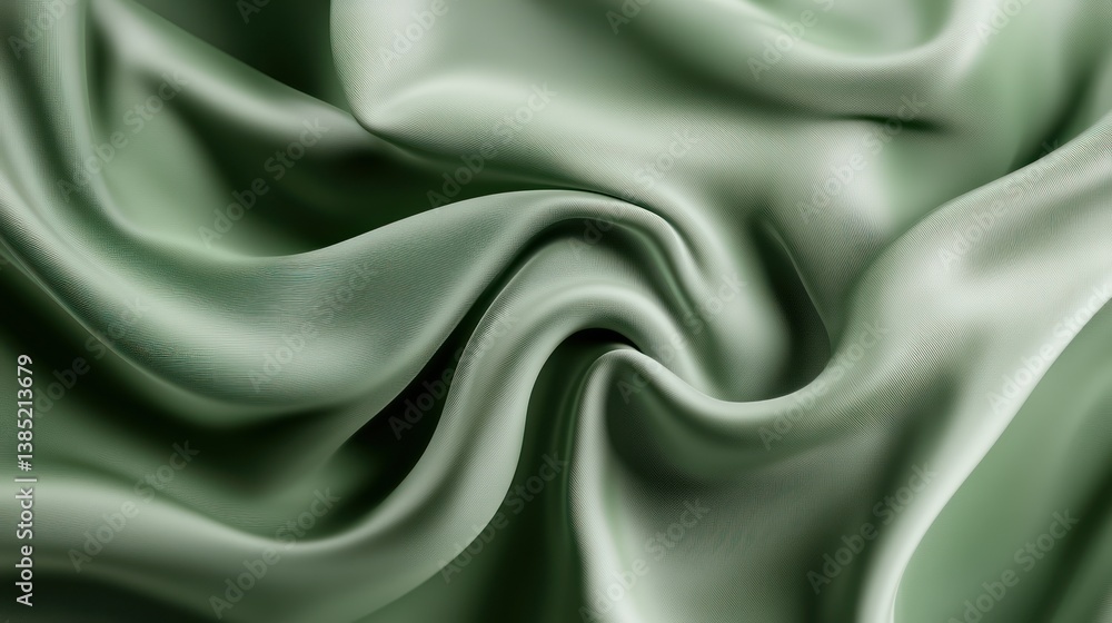Obraz premium Sage Green Silk Fabric Drape