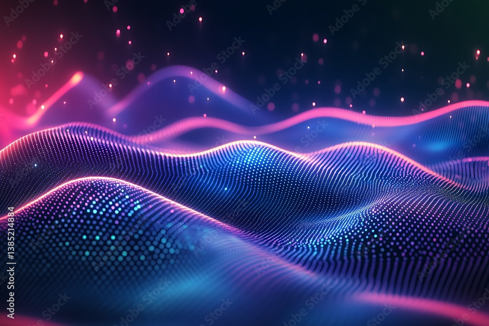 Fototapeta premium Abstract digital landscape, vibrant colors