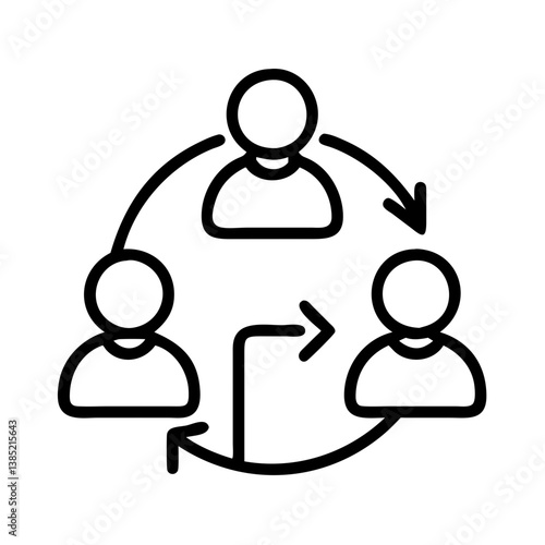 Teamwork collaboration cycle diagram vector icon for business process and project management illustration design