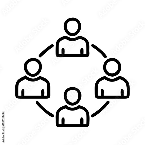 Teamwork collaboration people network connection group circle social community partnership icon vector illustration