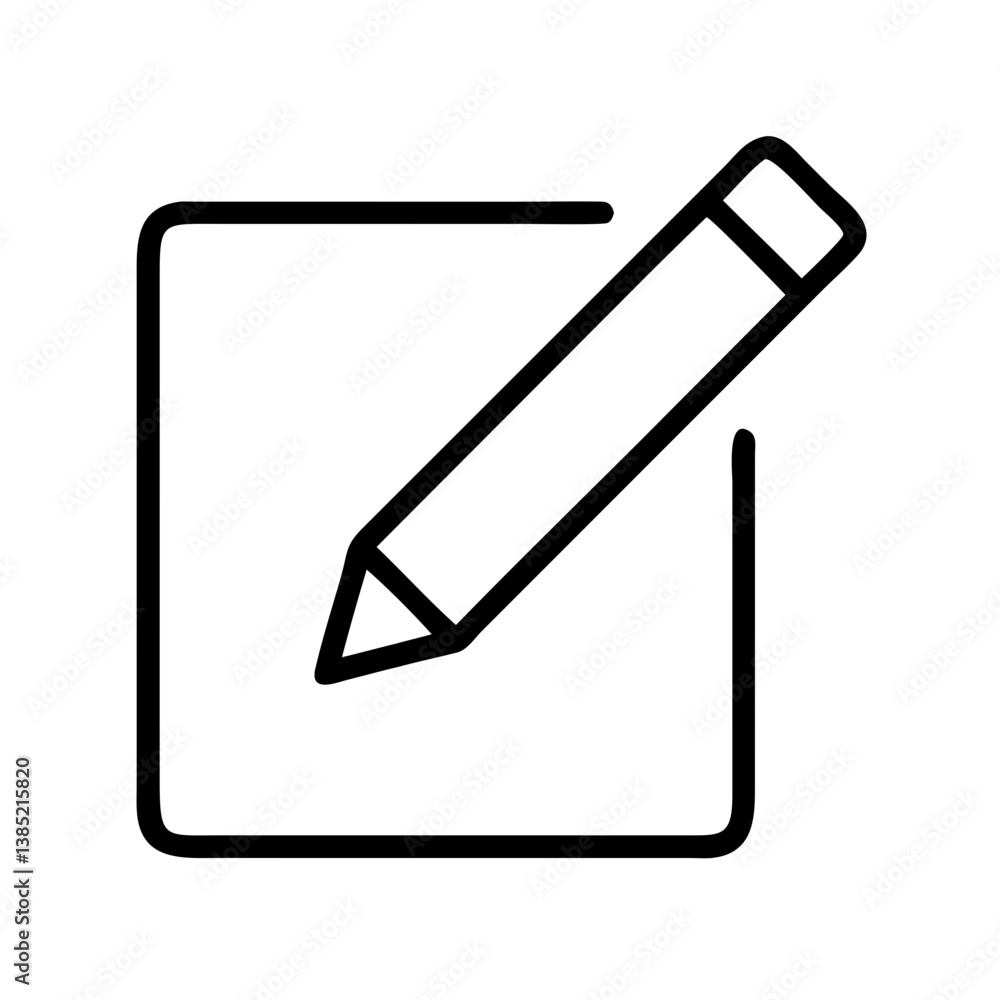 Edit icon vector graphic for website design and mobile app development using pencil and square shape Edit icon vector graphic for website design and mobile app development using pencil and square shape