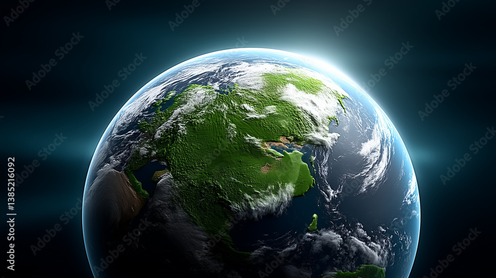 Earth globe with a glowing horizon, highlighting the beauty and fragility of our planet. Powerful Earth Day image for environmental awareness and global themes. Earth globe with a glowing horizon, highlighting the beauty and fragility of our planet. Powerful Earth Day image for environmental awareness and global themes.
