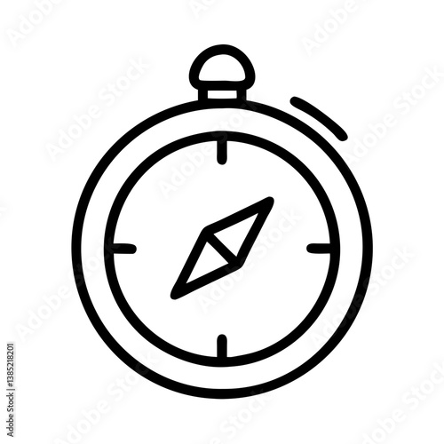 Free Download Compass outline icon for navigation, travel, and direction finding, orientation and exploration tool vector - GFXLoad