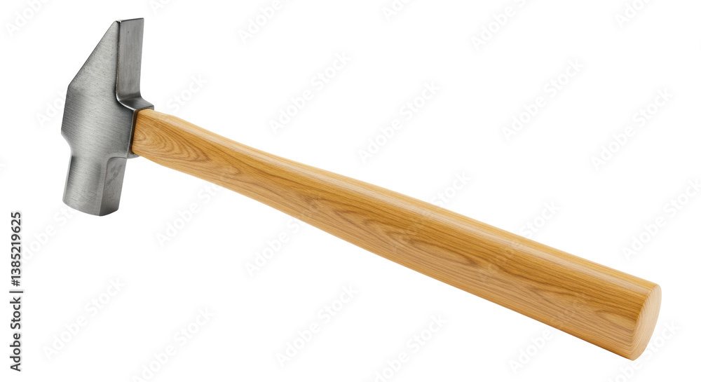 Isolated Hammer with Wooden Handle Isolated Hammer with Wooden Handle