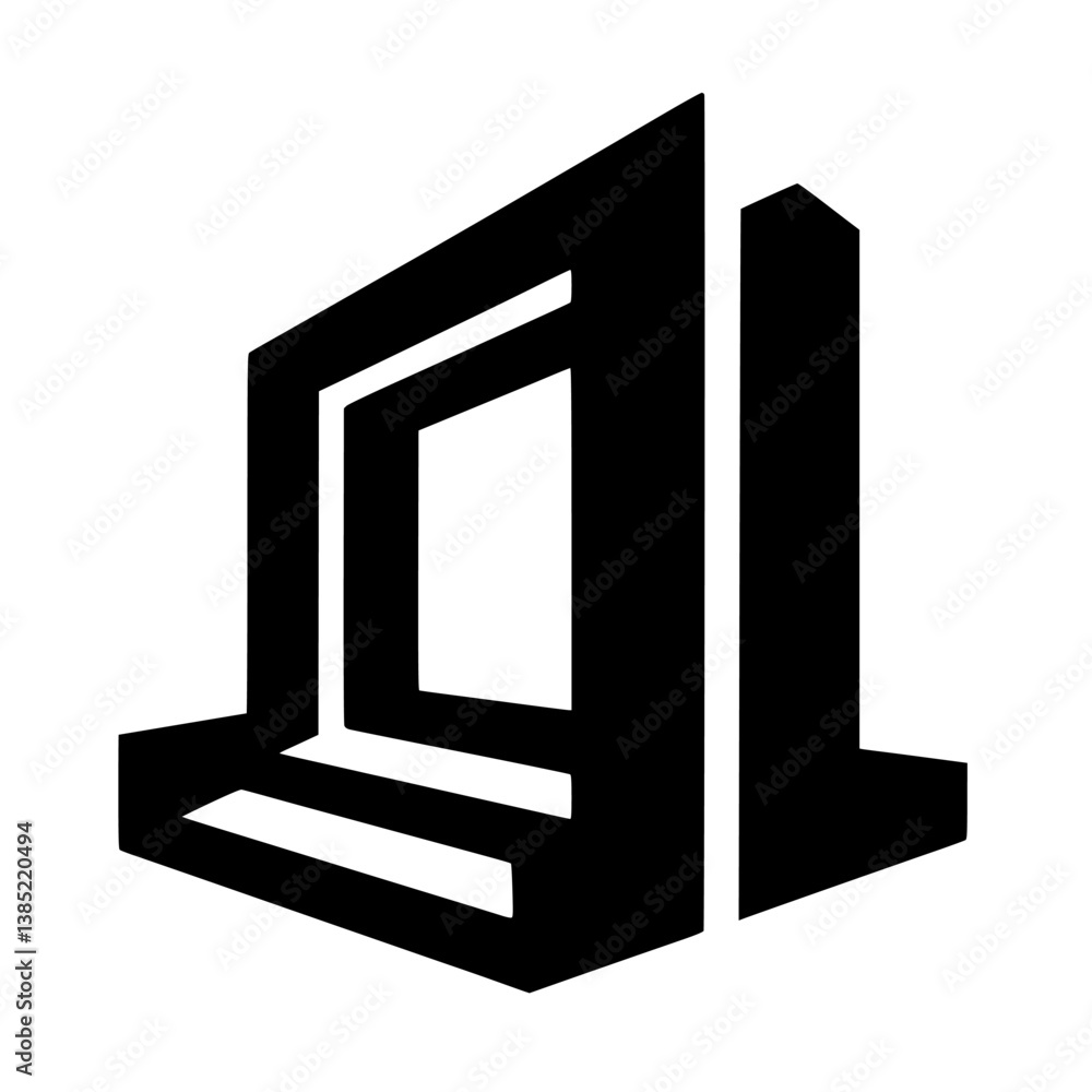 Abstract Geometric Architecture Logo Icon Design - Minimalist Black on White Abstract Geometric Architecture Logo Icon Design - Minimalist Black on White