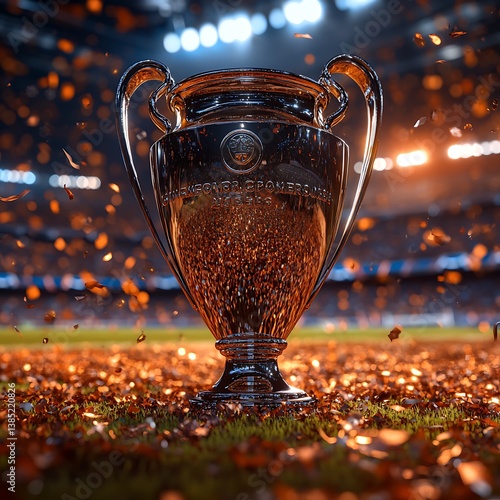 Champions League Trophy on Field
