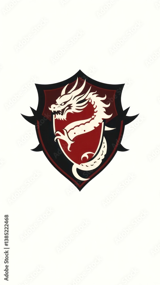 Asian warrior logo with a traditional dragon-emblazoned shield

