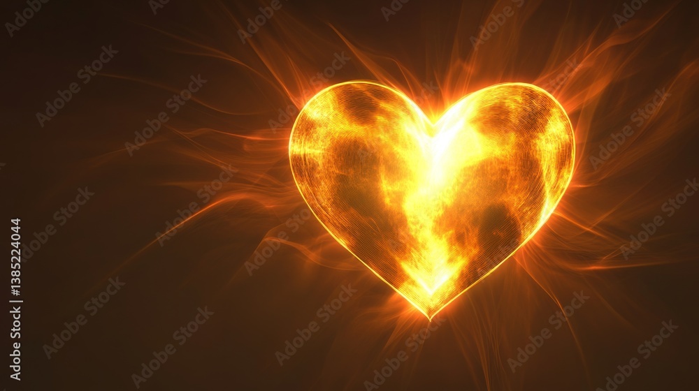 custom made wallpaper toronto digitalFiery heart symbolizing love and passion abstract art digital creation bright environment close-up view emotional concept