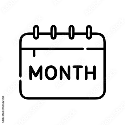 monthly icon flat vector