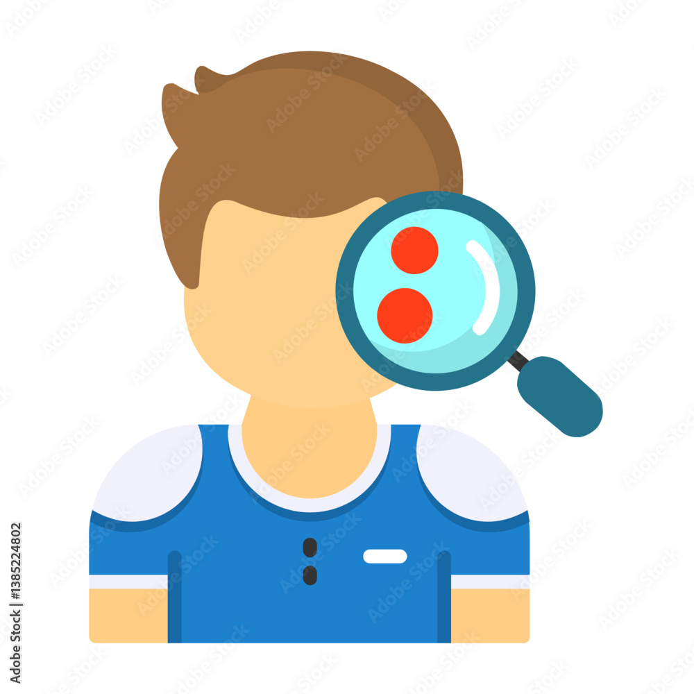 Fototapeta premium Man Skin Check Up Flat Style Icon